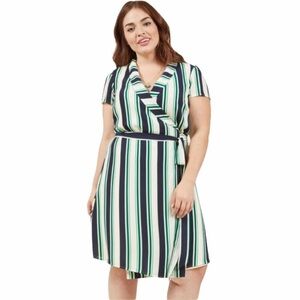 ModCloth Striped Shawl Collar Wrap Dress